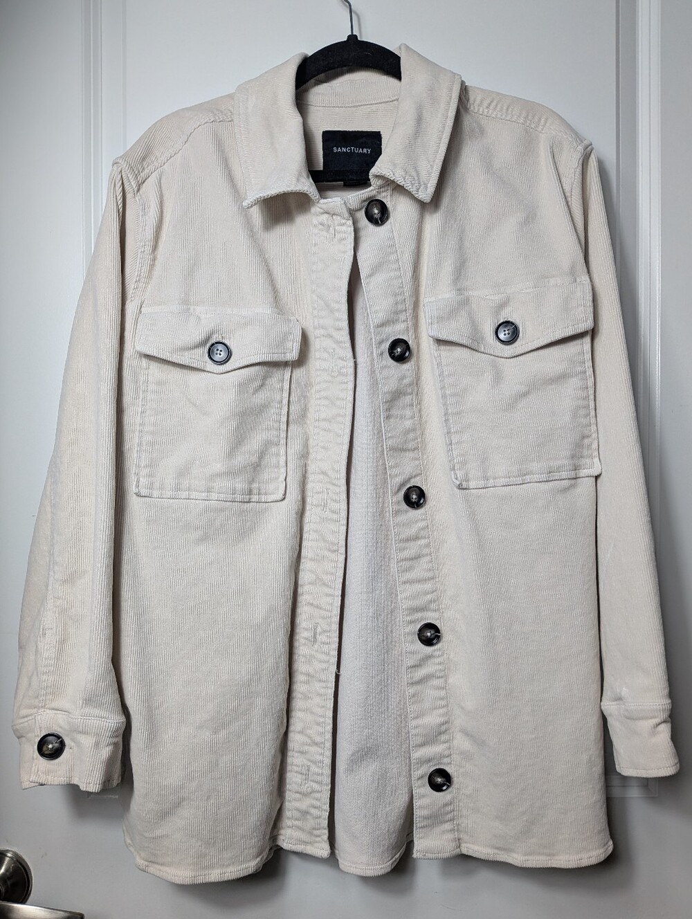 Sanctuary x Anthropologie Corduroy Shacket Button Up Cream, Size L